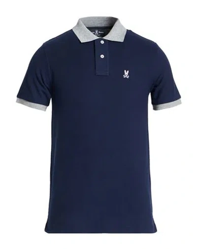 Psycho Bunny Man Polo Shirt Midnight Blue Size 38 Pima Cotton