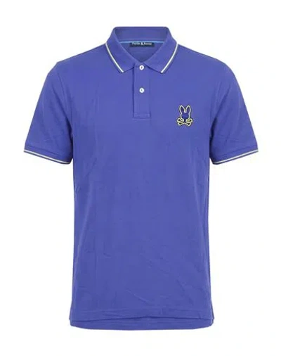 Psycho Bunny Man Polo Shirt Midnight Blue Size 4 Pima Cotton In Red