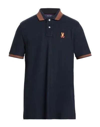 Psycho Bunny Man Polo Shirt Midnight Blue Size 42 Pima Cotton