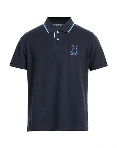 Psycho Bunny Man Polo Shirt Navy Size 42 Pima Cotton In Blue