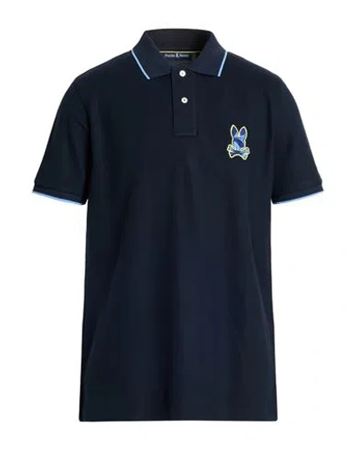 Psycho Bunny Man Polo Shirt Navy Size 42 Pima Cotton In Blue