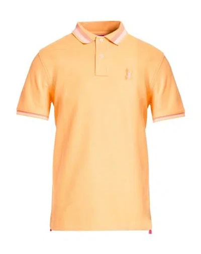 Psycho Bunny Man Polo Shirt Orange Size 42 Pima Cotton
