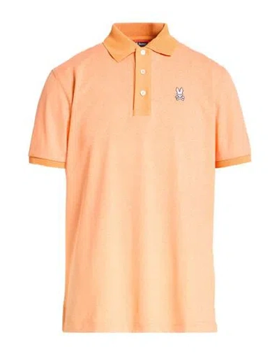 Psycho Bunny Man Polo Shirt Orange Size 42 Pima Cotton