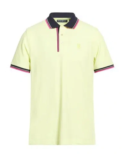 Psycho Bunny Man Polo Shirt Pastel Yellow Size 42 Pima Cotton In Green