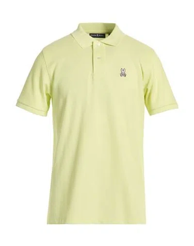 Psycho Bunny Man Polo Shirt Pastel Yellow Size 42 Pima Cotton In Green
