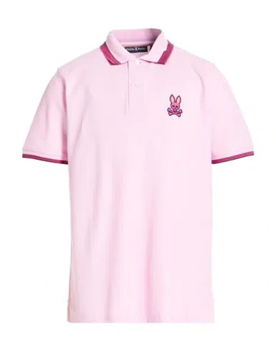 Psycho Bunny Man Polo Shirt Pink Size 42 Pima Cotton
