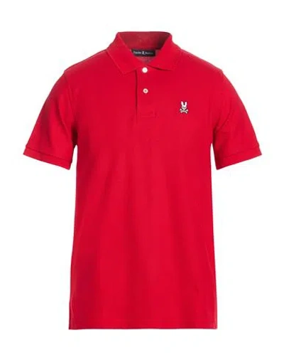 Psycho Bunny Man Polo Shirt Red Size 4 Pima Cotton