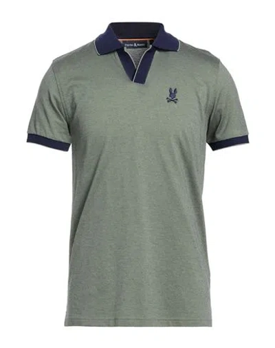 Psycho Bunny Man Polo Shirt Sage Green Size 3 Pima Cotton