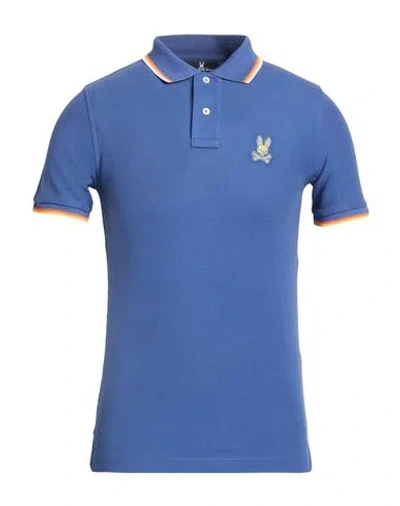 Psycho Bunny Man Polo Shirt Slate Blue Size 36 Pima Cotton