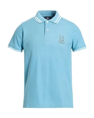 Psycho Bunny Man Polo Shirt Slate Blue Size 42 Pima Cotton