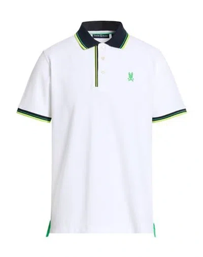 Psycho Bunny Man Polo Shirt White Size 42 Pima Cotton