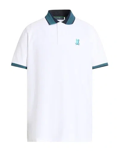 Psycho Bunny Man Polo Shirt White Size 42 Pima Cotton