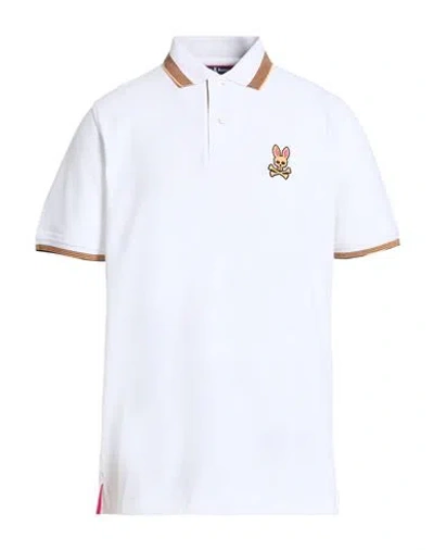 Psycho Bunny Man Polo Shirt White Size 42 Pima Cotton