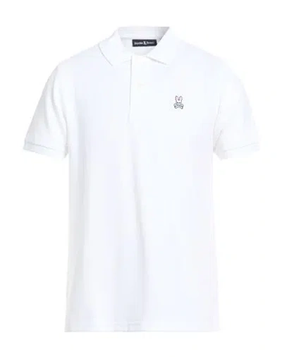 Psycho Bunny Man Polo Shirt White Size 44 Pima Cotton