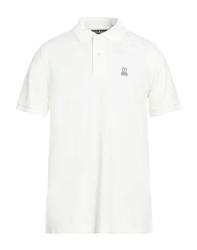 Psycho Bunny Man Polo Shirt White Size 5 Pima Cotton