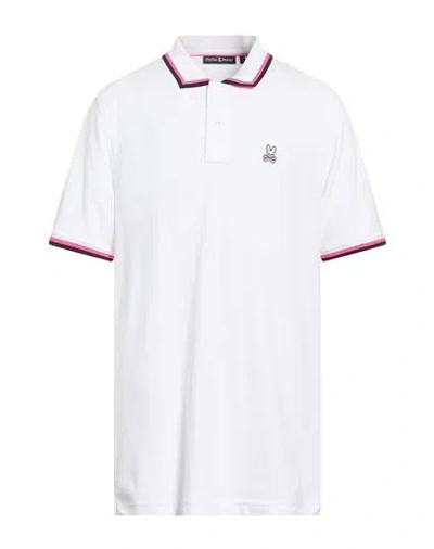 Psycho Bunny Man Polo Shirt White Size 6 Pima Cotton