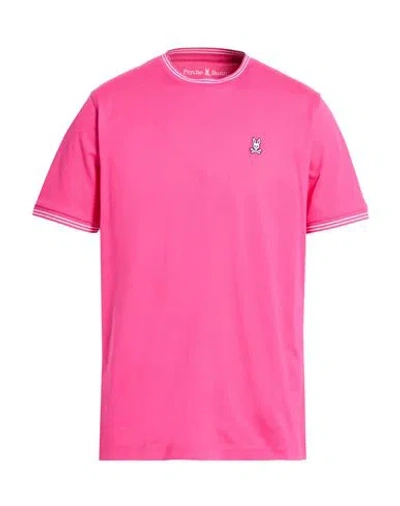 Psycho Bunny Man T-shirt Fuchsia Size 42 Pima Cotton In Pink