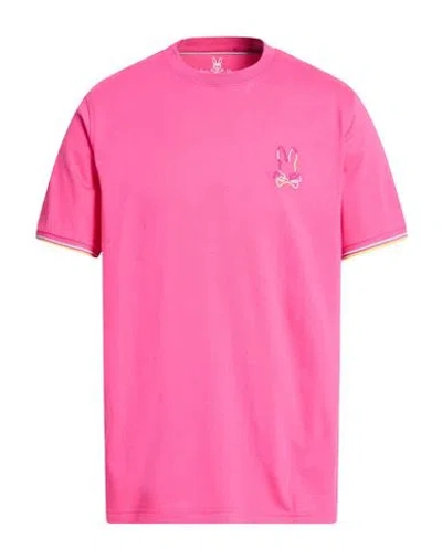 Psycho Bunny Man T-shirt Fuchsia Size 42 Pima Cotton In Pink