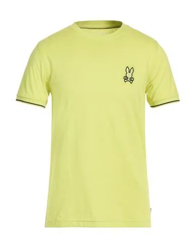 Psycho Bunny Man T-shirt Lime Green Size 3 Pima Cotton In Yellow