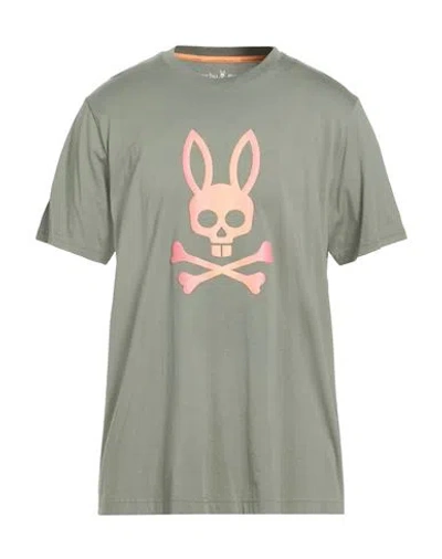 Psycho Bunny Man T-shirt Military Green Size 6 Cotton