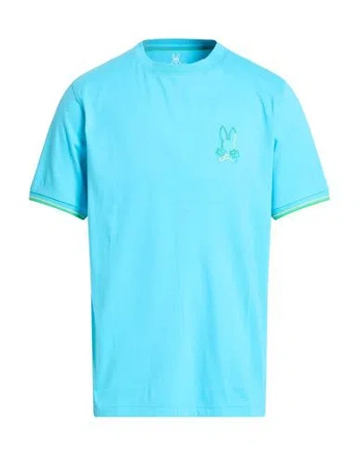 Psycho Bunny Man T-shirt Turquoise Size 42 Pima Cotton In Blue