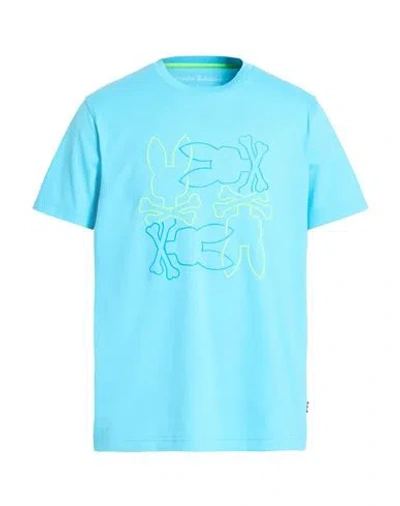 Psycho Bunny Man T-shirt Turquoise Size 42 Pima Cotton In Blue