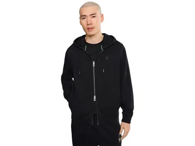 Psycho Bunny Men's Marc Textured Full Zip Hoodie In Black