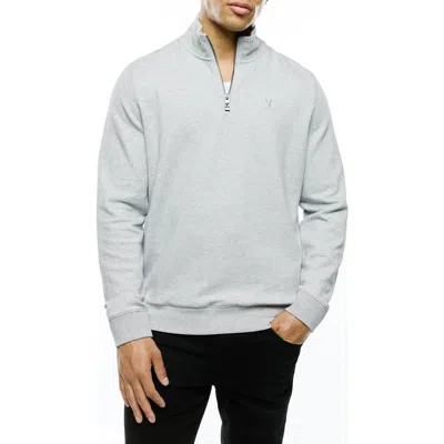 Psycho Bunny Marc Textured Quarter Zip Pullover In Gray