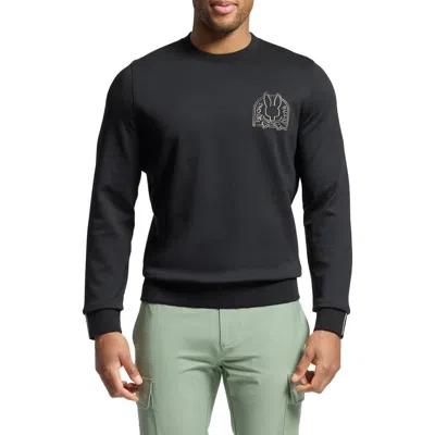 Psycho Bunny Melbourne Embroidered Cotton & Modal Blend Crewneck Sweatshirt In Black
