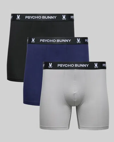 Psycho Bunny Men's 3 Pack Boxer Brief In Ultimate Grey