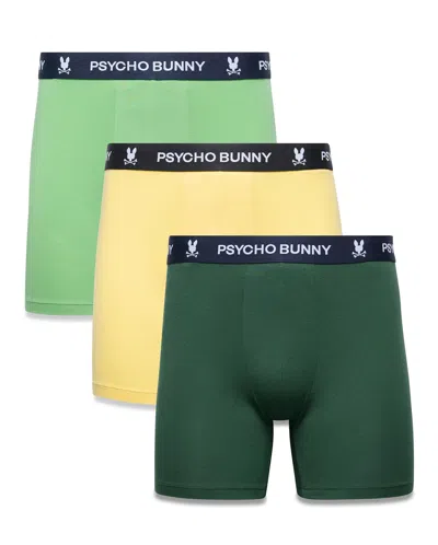 Psycho Bunny Men's 3-pack Cotton Modal Boxer Briefs In Multi