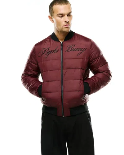 Psycho Bunny Men's Angus Reversible Bomber In Brown