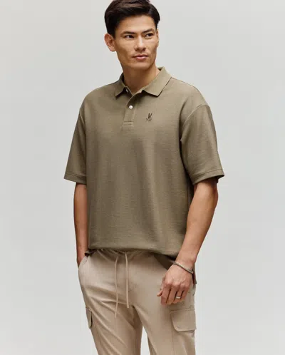 Psycho Bunny Men's Benny Oversized Pique Polo Shirt In Green
