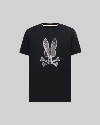Psycho Bunny Men's Big And Tall Olivier Embroidered Graphic Tee In Black