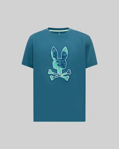 Psycho Bunny Men's Big And Tall Olivier Embroidered Graphic Tee In Blue