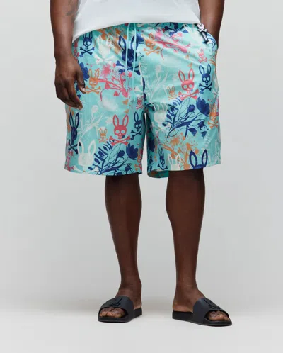 Psycho Bunny Men's Big And Tall Santino Swim Trunk 6" In Blue