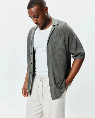 Psycho Bunny Men's Brad Oversized Knit Shirt In Gray