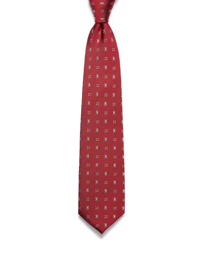 Psycho Bunny Men's Bunny Neat Silk Tie In 661 Red