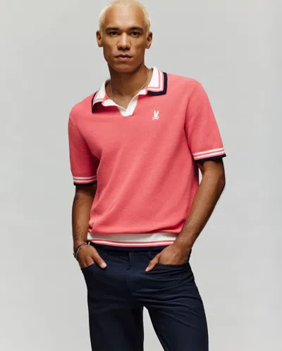 Psycho Bunny Men's Carter Sweater Polo In 654 Sun Kissed Coral