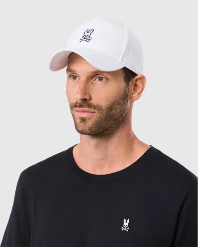 Psycho Bunny Men's Classic Baseball Cap In White