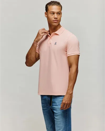 Psycho Bunny Man Polo Shirt Salmon Pink Size 5 Pima Cotton