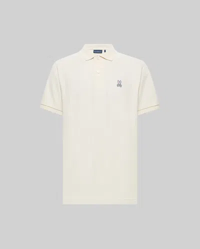 Psycho Bunny Men's Classic Pique Polo Shirt In White