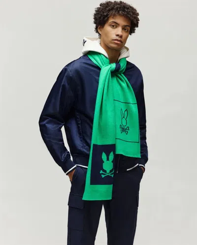 Psycho Bunny Men's Darian Square Logo Scarf In 317 Simply Green