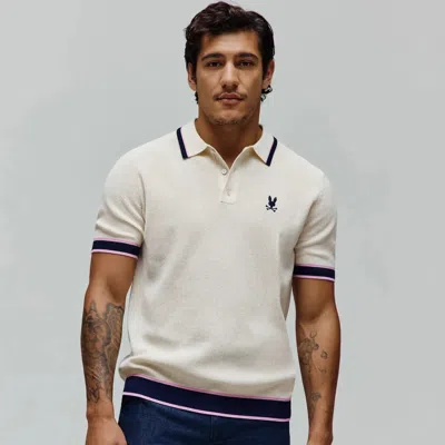 Psycho Bunny Men's Dax Knit Polo In White