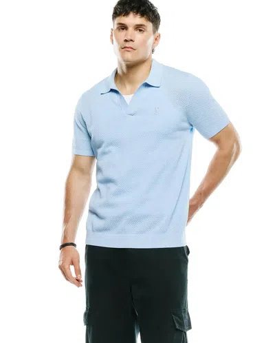 Psycho Bunny Men's Devon Bubble Stitch Knit Polo In Blue