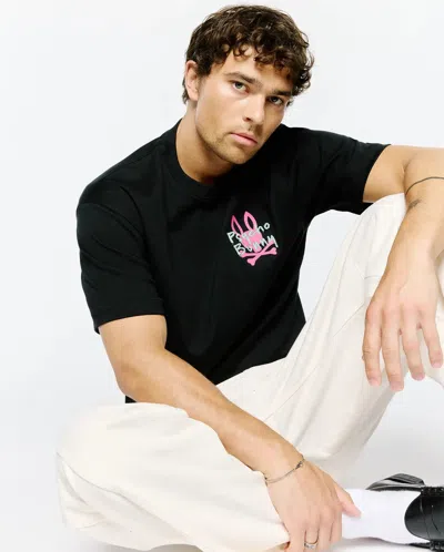 Psycho Bunny Men's Duncan Oversized Tee In Black
