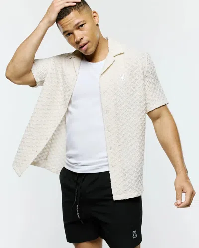 Psycho Bunny Men's Eli Crochet Shirt In Neutral