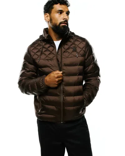 Psycho Bunny Men's Emerik Hooded Puffer Jacket In 217 Java