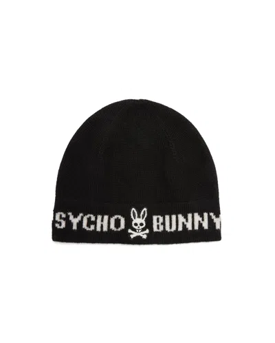 Psycho Bunny Men's Eugene Merino Beanie In 001 Black