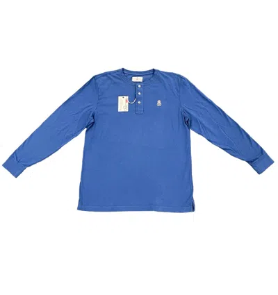 Psycho Bunny Men's Garment Dye Long Sleeve Henley Shirt In Frenchie In Blue
